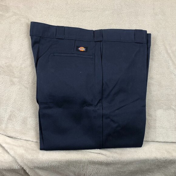 NEW Dickies Mens Original Fit Work Pants 44X30 Navy Flat Front Straight Chino - Picture 8 of 8